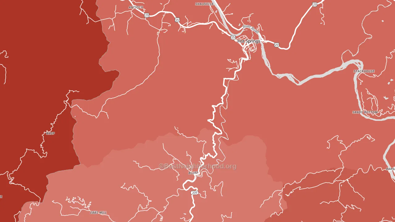 Hot Springs, NC block-group political-lean map