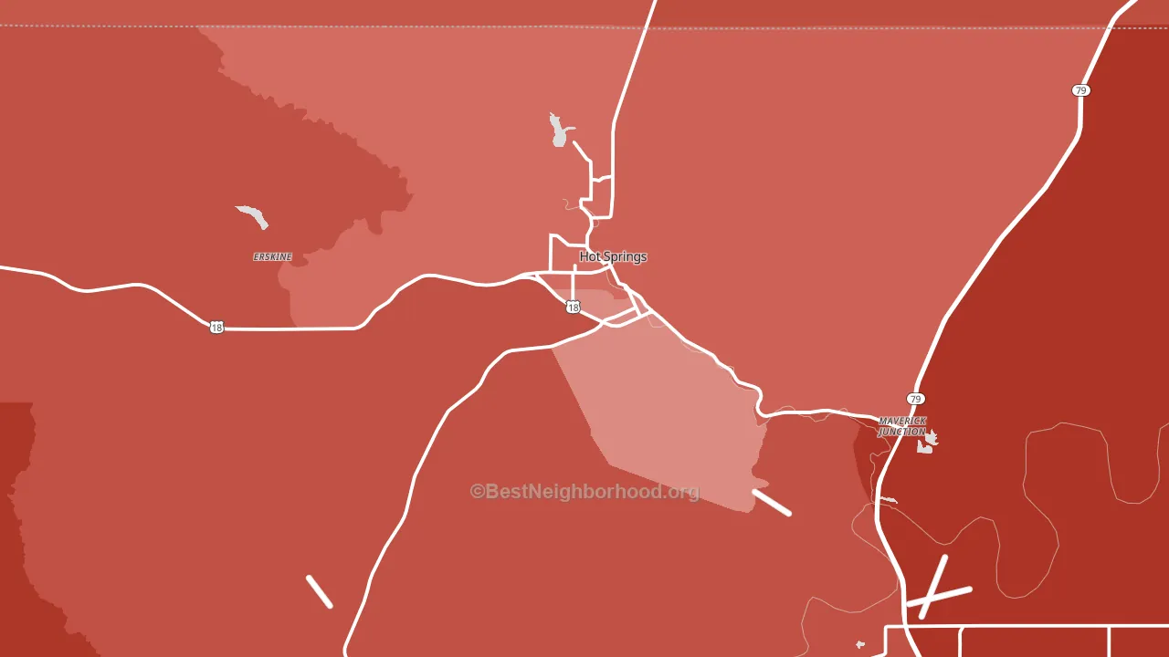 Hot Springs, SD block-group political-lean map