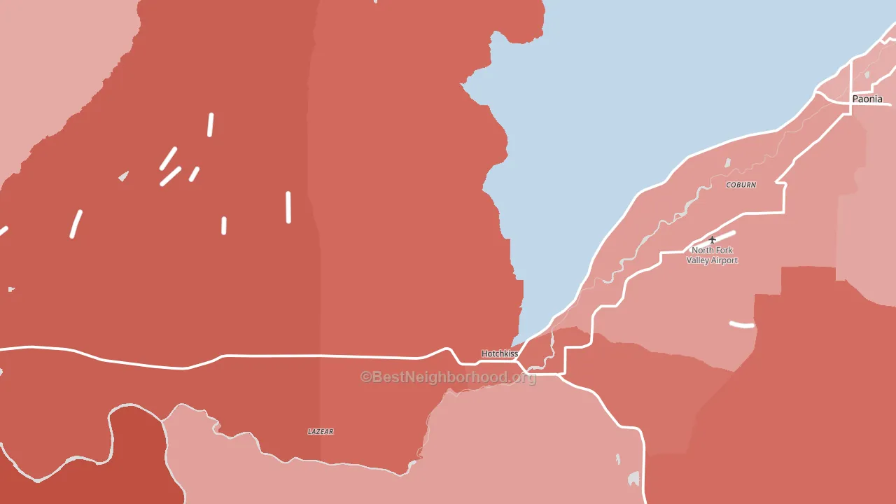 Hotchkiss, CO block-group political-lean map