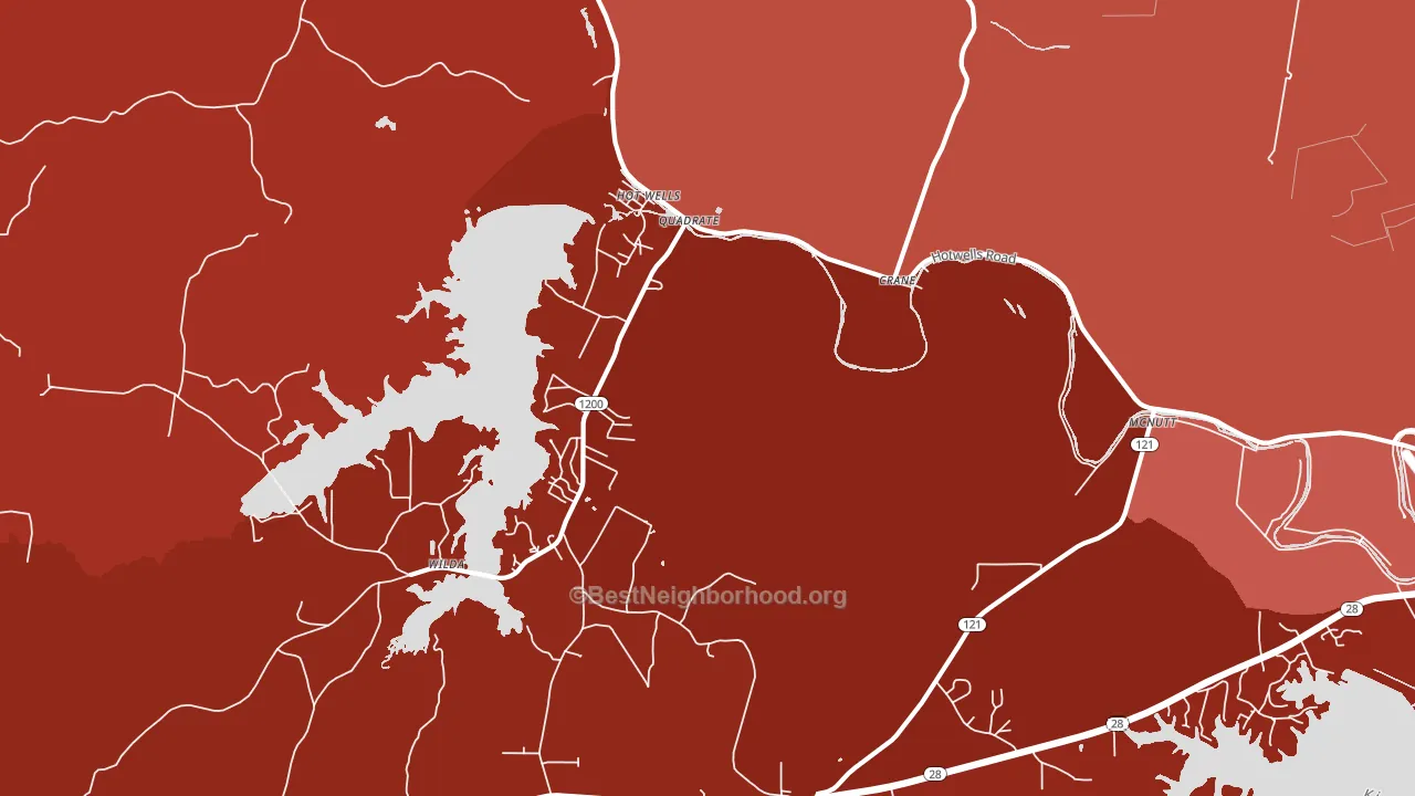Hotwells, LA block-group political-lean map