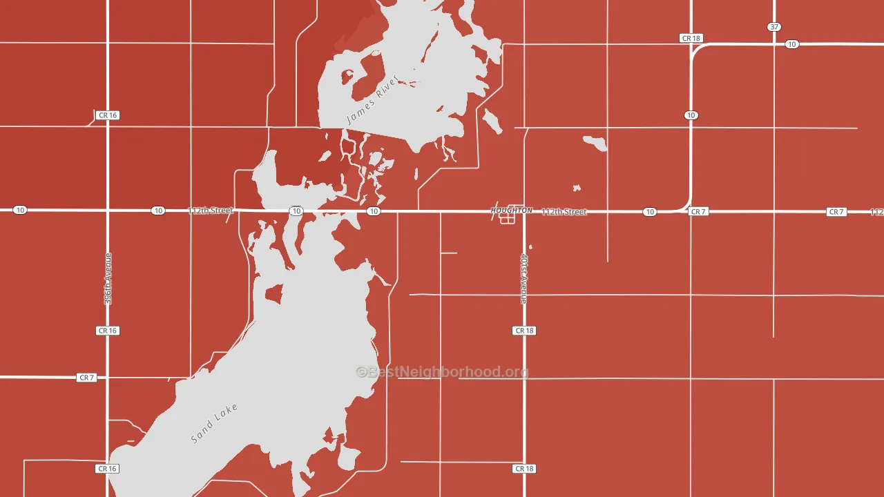 Houghton, SD block-group political-lean map