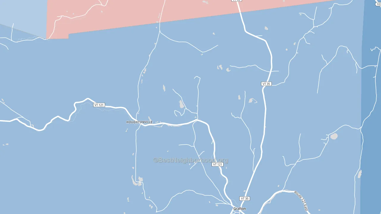 Houghtonville, VT block-group political-lean map