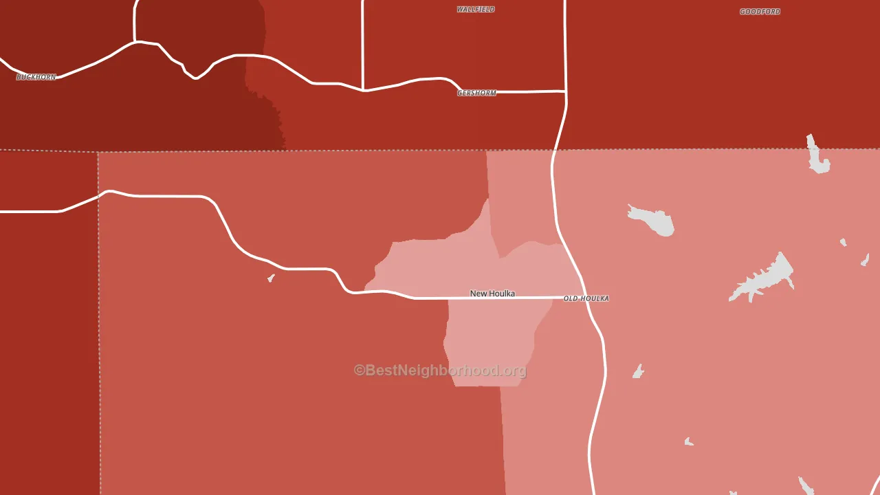Houlka, MS block-group political-lean map