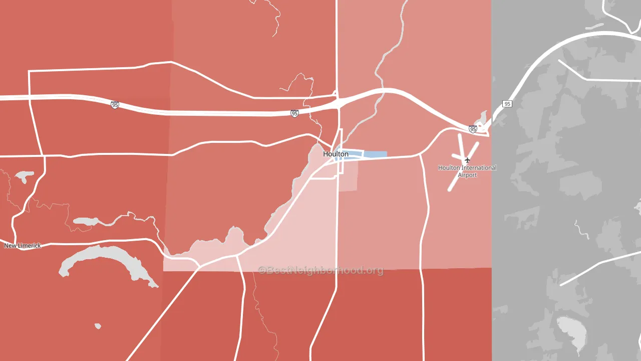 Houlton, ME block-group political-lean map