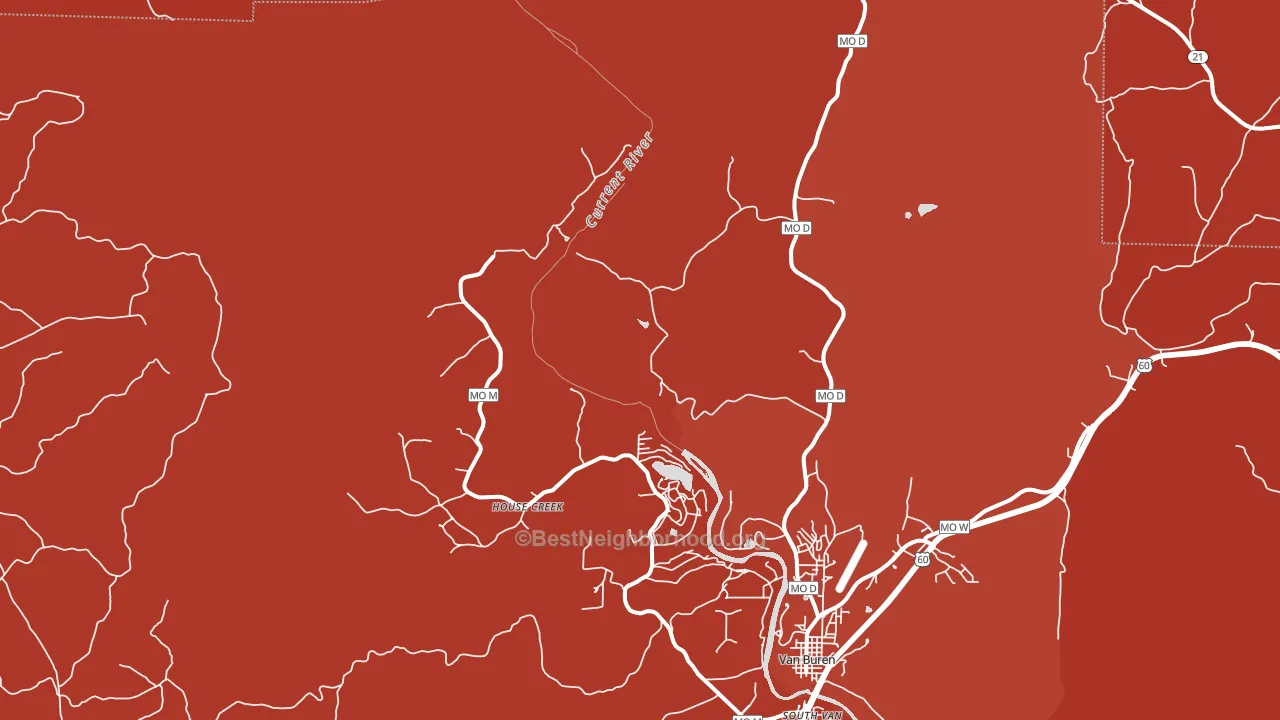 House Creek, MO block-group political-lean map