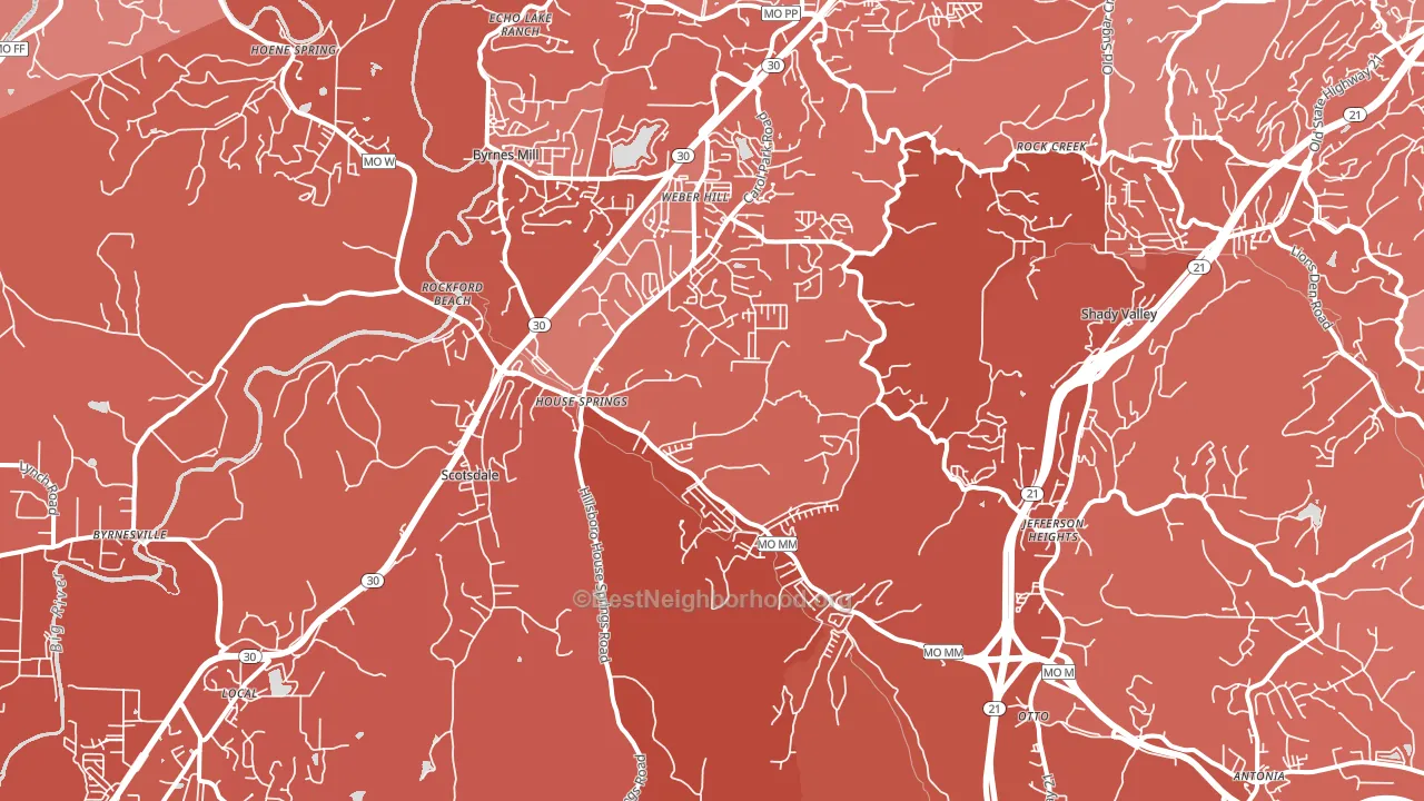 House Springs, MO block-group political-lean map