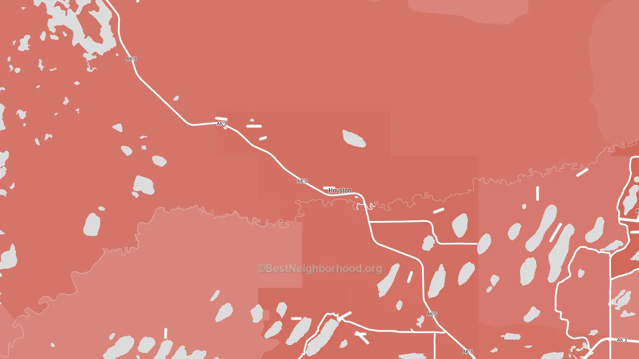Houston, AK block-group political-lean map