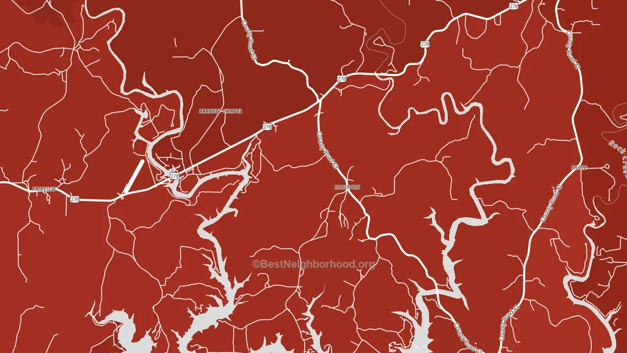Houston, AL block-group political-lean map