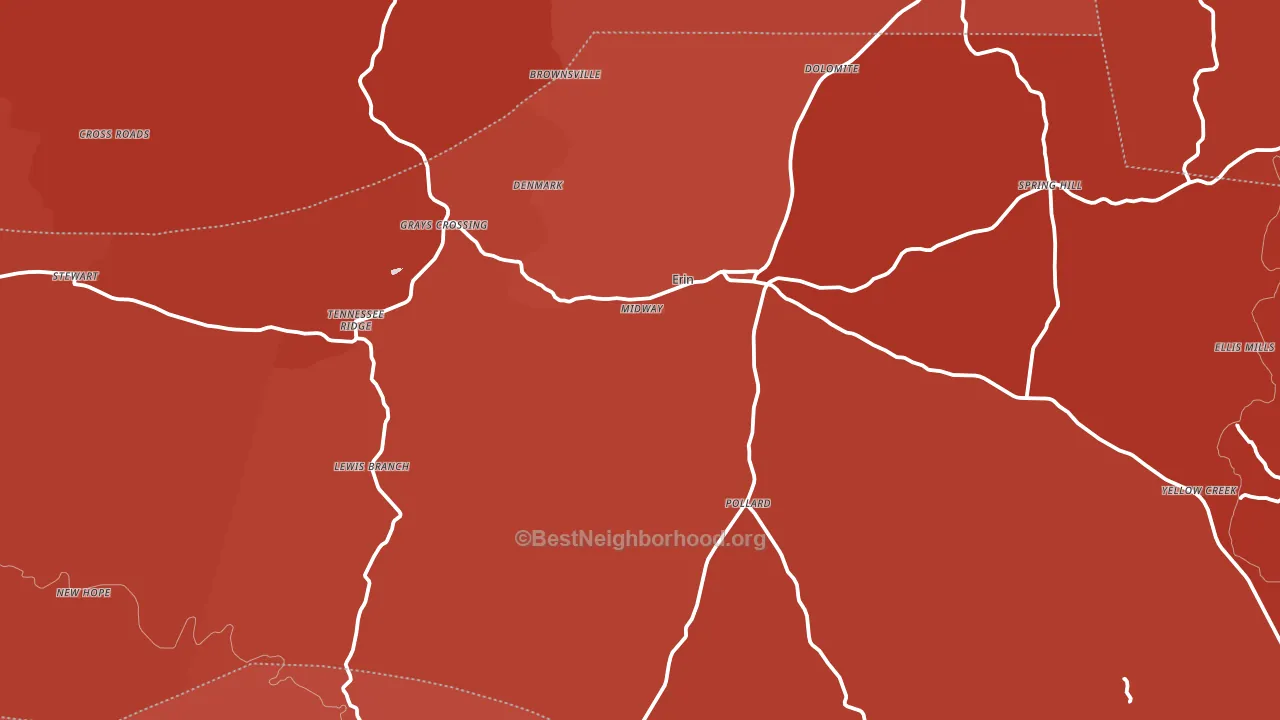 Houston County, TN block-group political-lean map