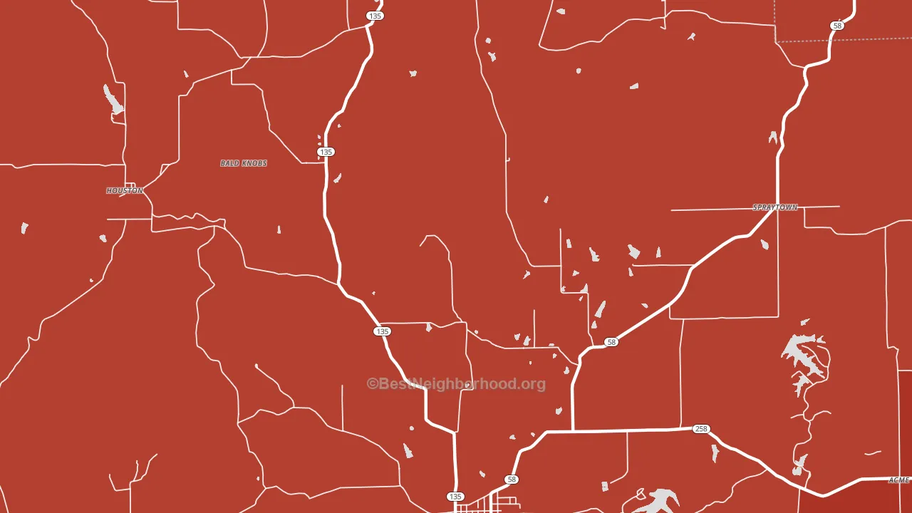 Houston, IN block-group political-lean map