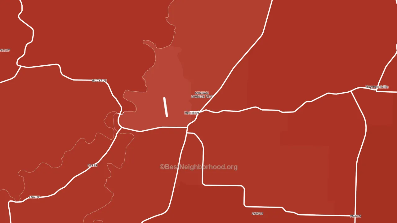 Houston, MO block-group political-lean map
