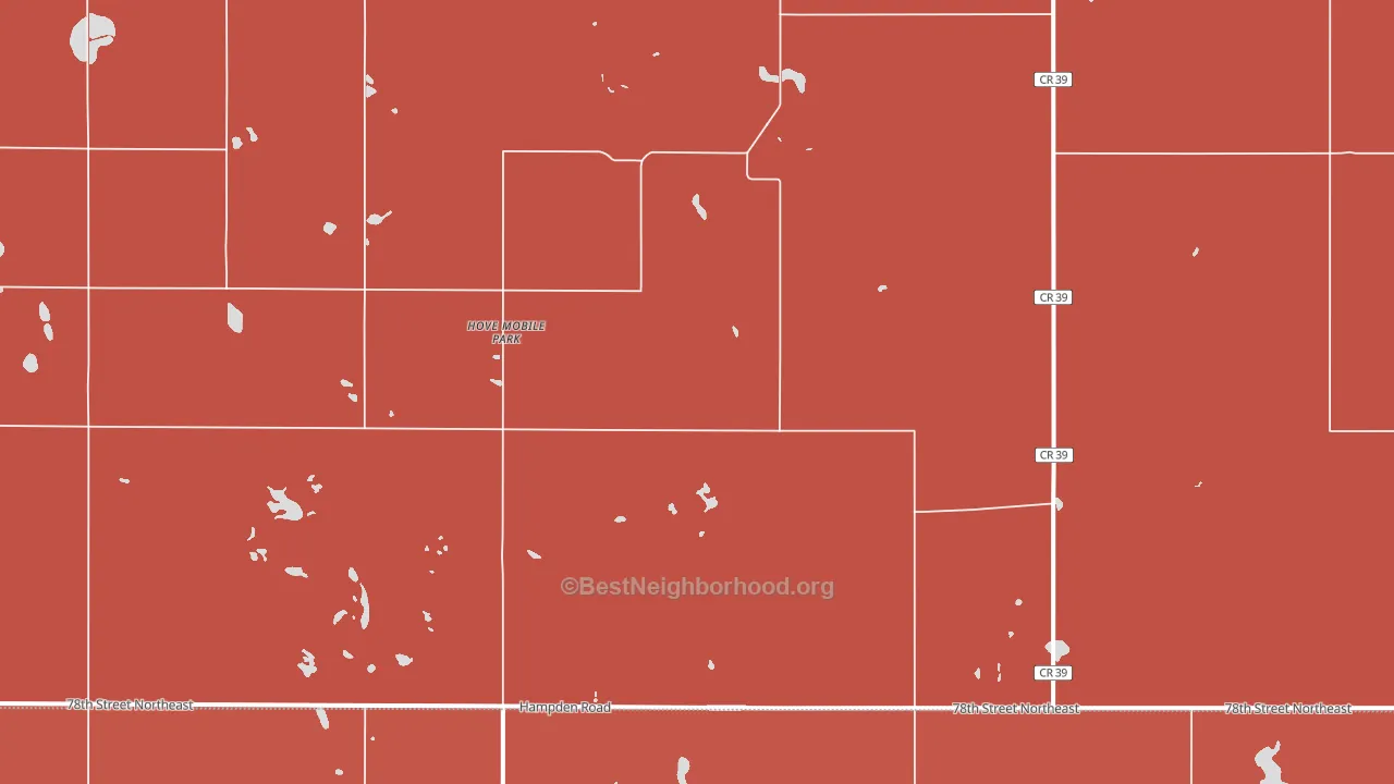 Hove Mobile Park, ND block-group political-lean map