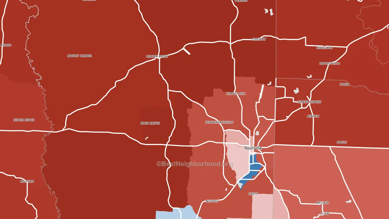 Howard County, AR block-group political-lean map