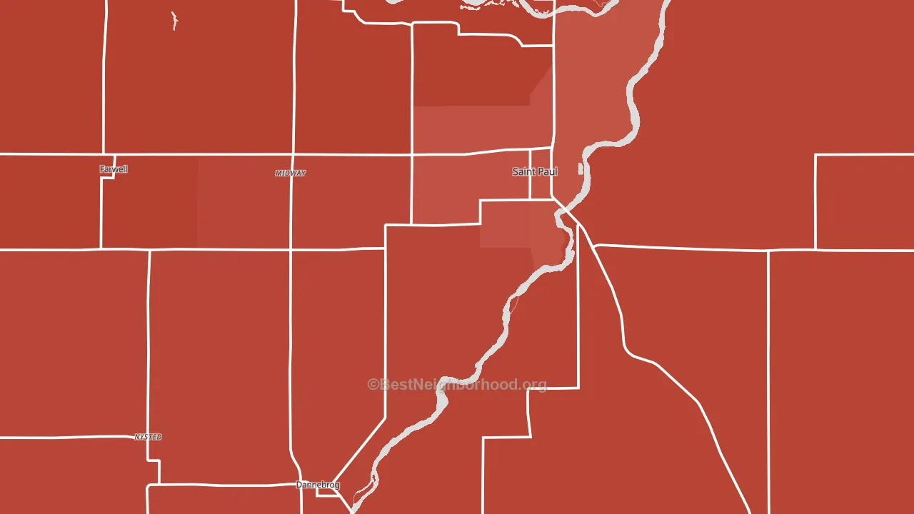 Howard County, NE block-group political-lean map