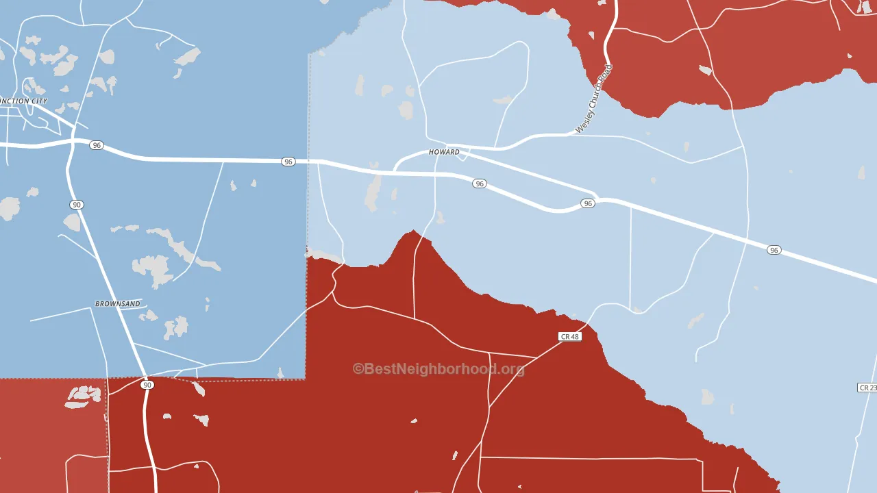 Howard, GA block-group political-lean map