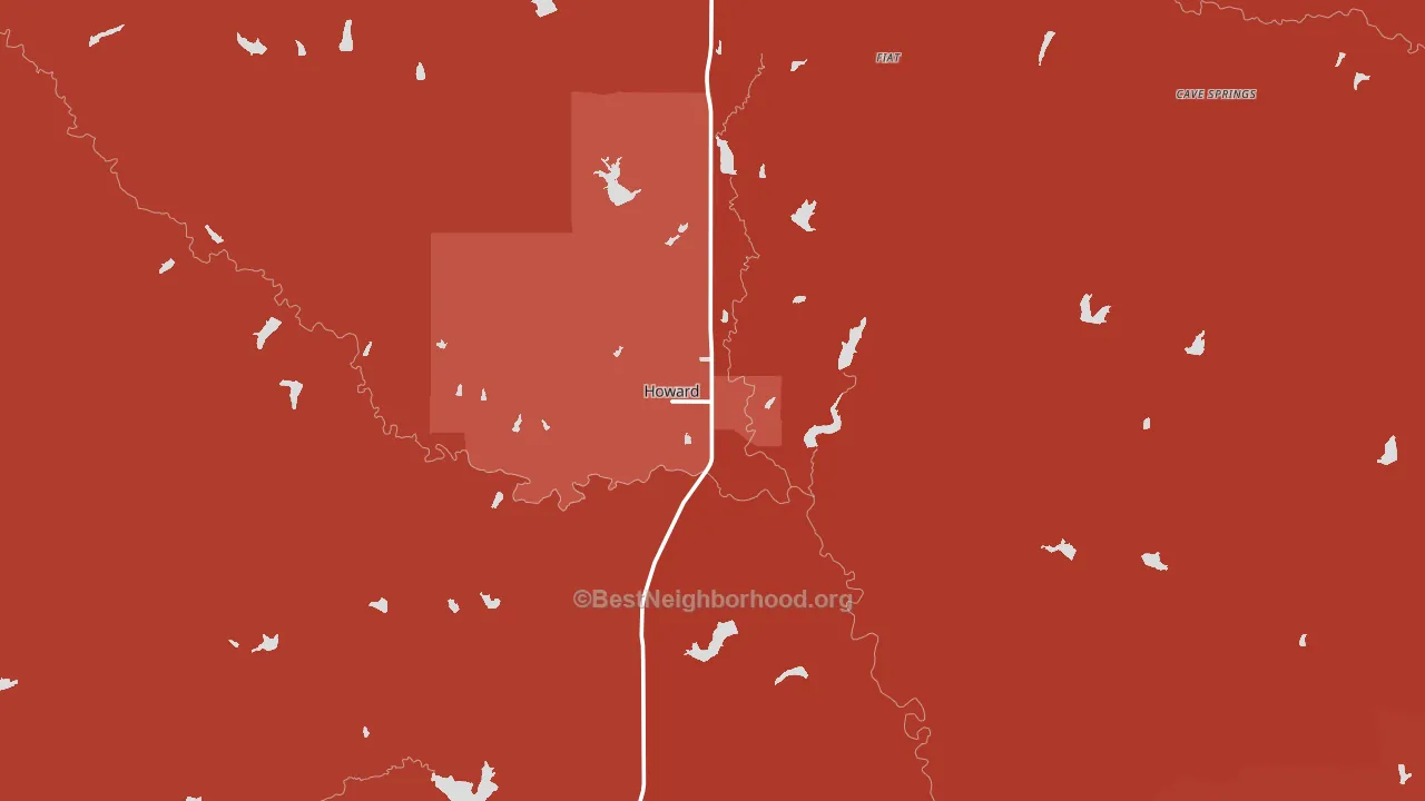 Howard, KS block-group political-lean map