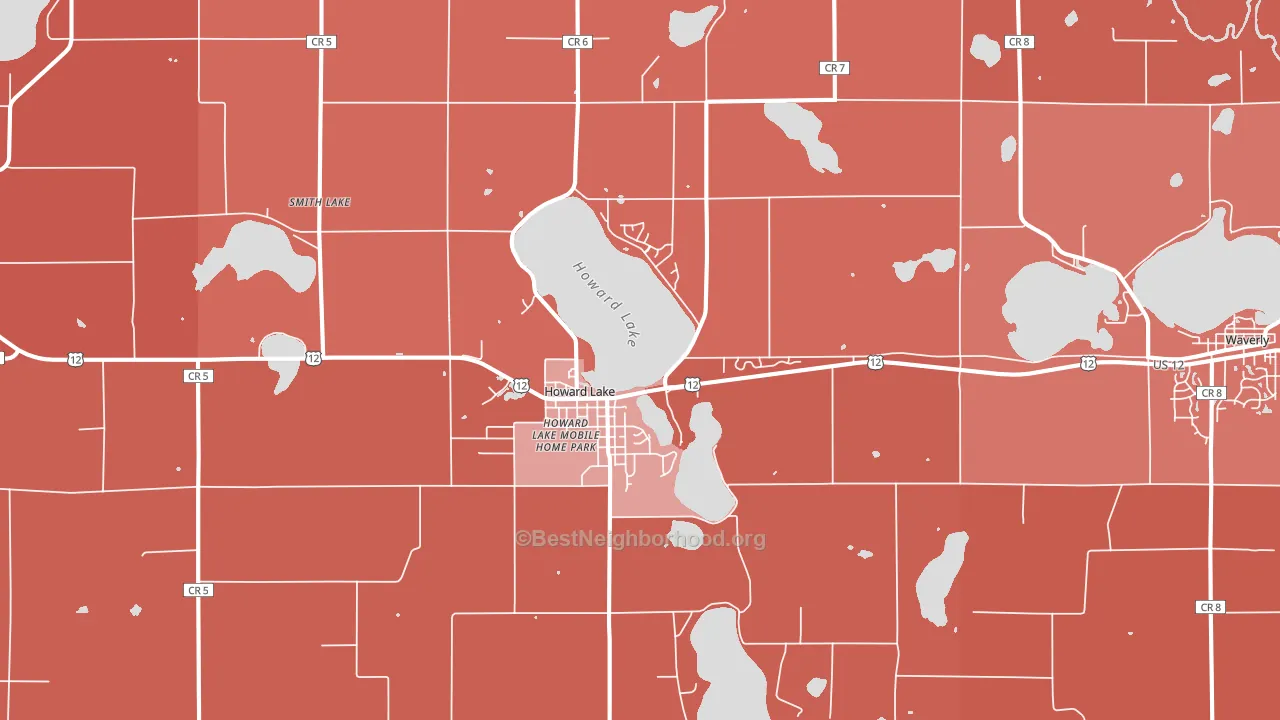 Howard Lake, MN block-group political-lean map