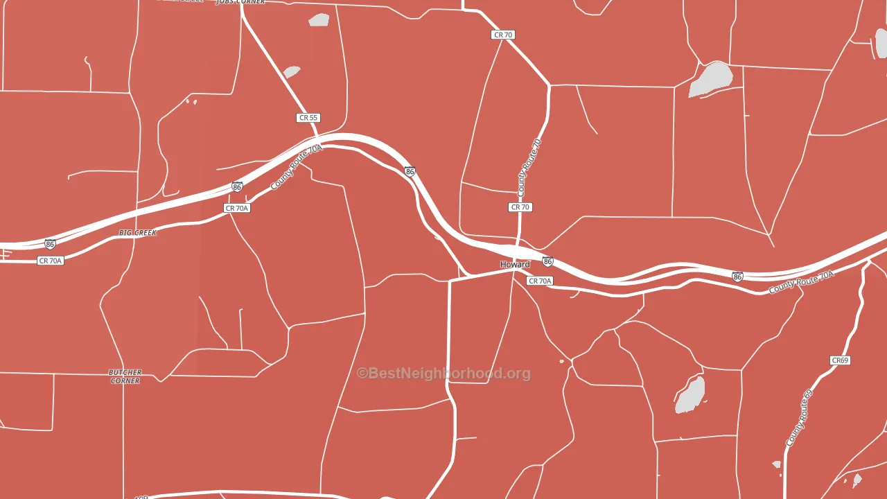 Howard, NY block-group political-lean map