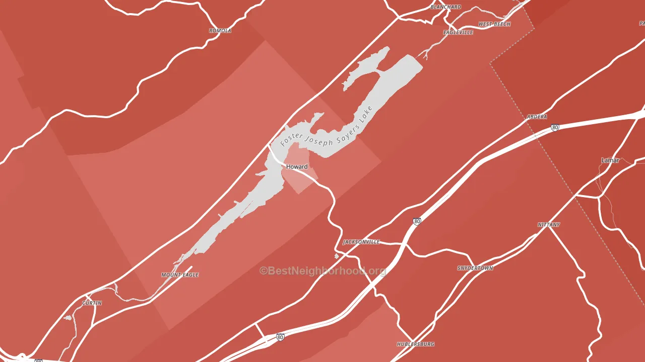 Howard, PA block-group political-lean map