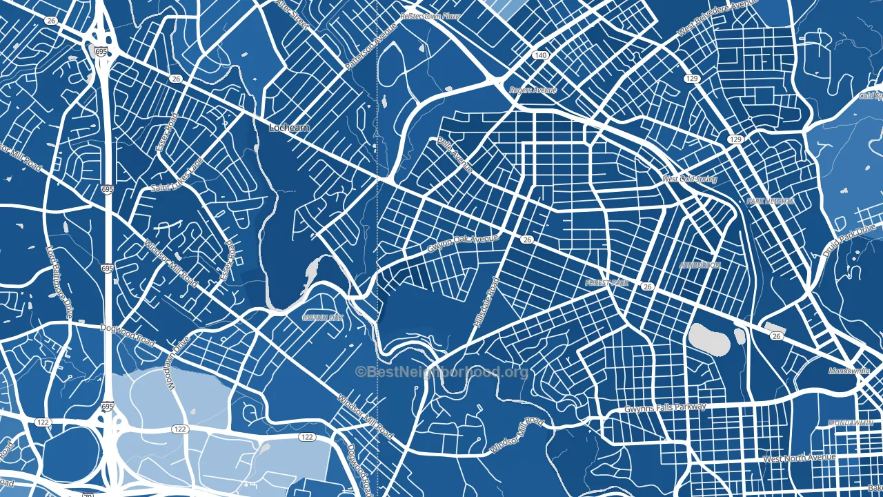 Howard Park, Gwynn Oak, MD block-group political-lean map