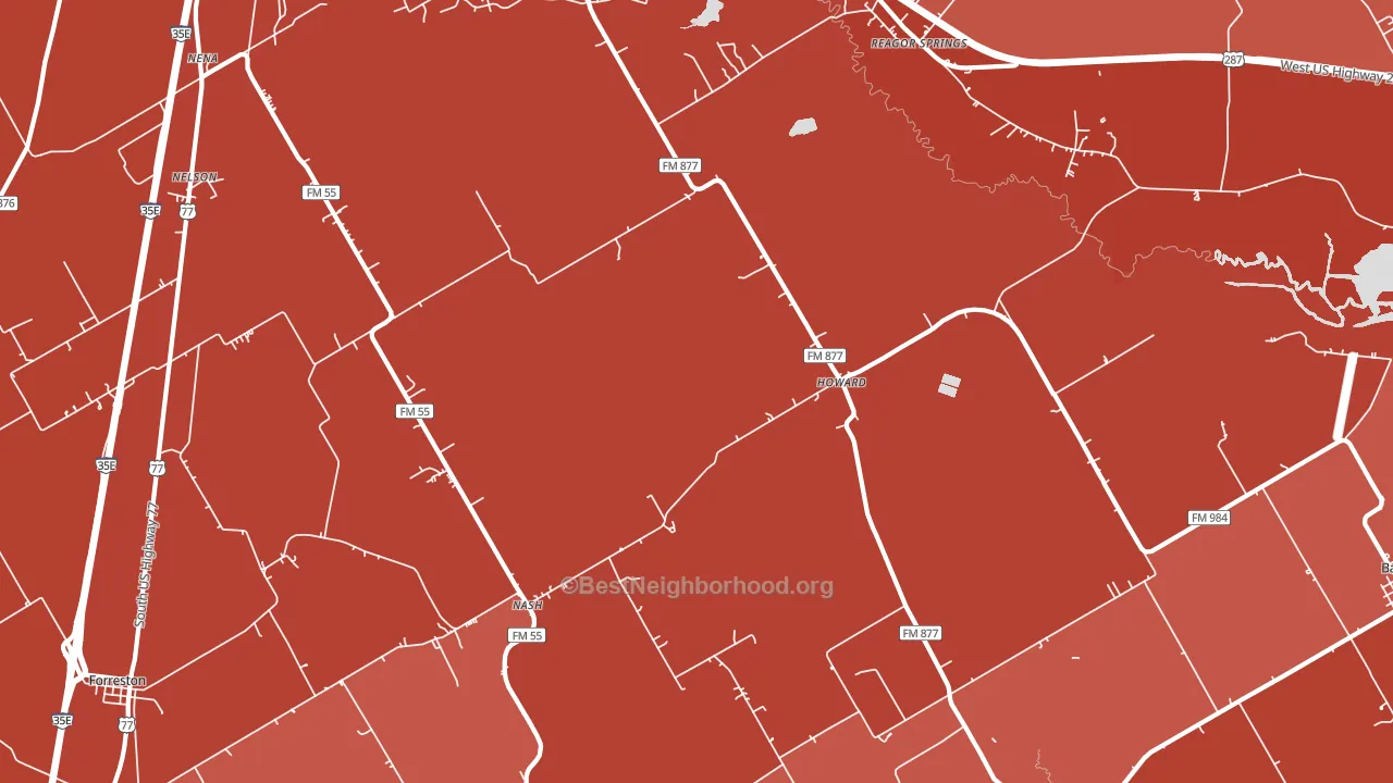 Howard, TX block-group political-lean map