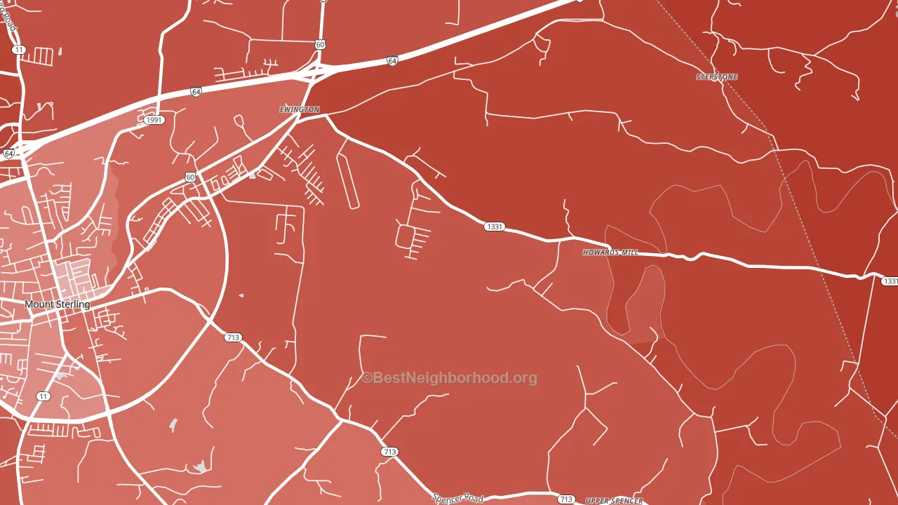 Howards Mill, KY block-group political-lean map