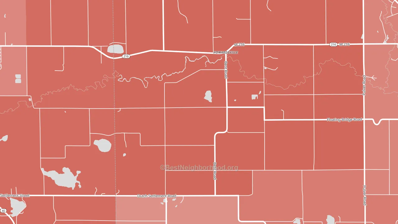 Howardsville, MI block-group political-lean map