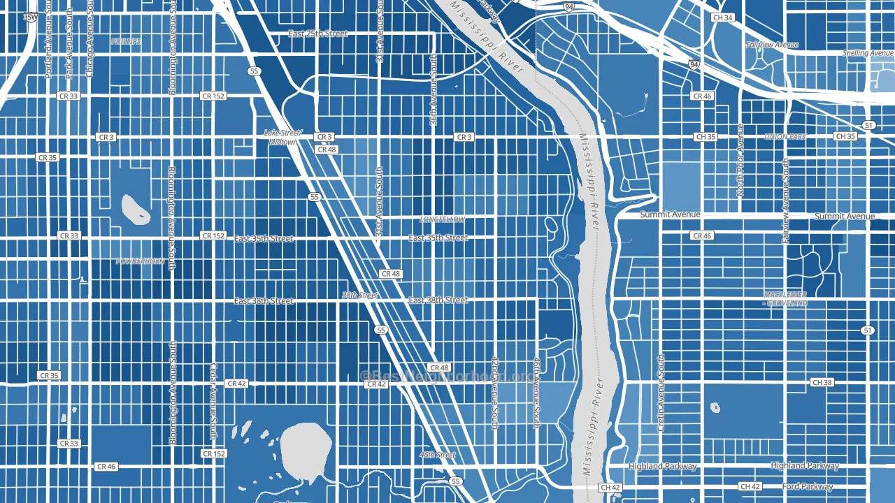 Howe, Minneapolis, MN block-group political-lean map