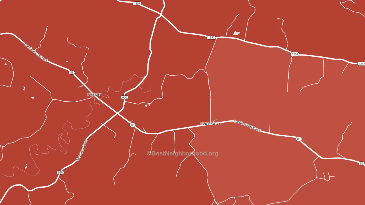 Howe Valley, KY block-group political-lean map