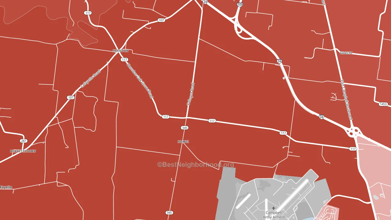 Howel, KY block-group political-lean map