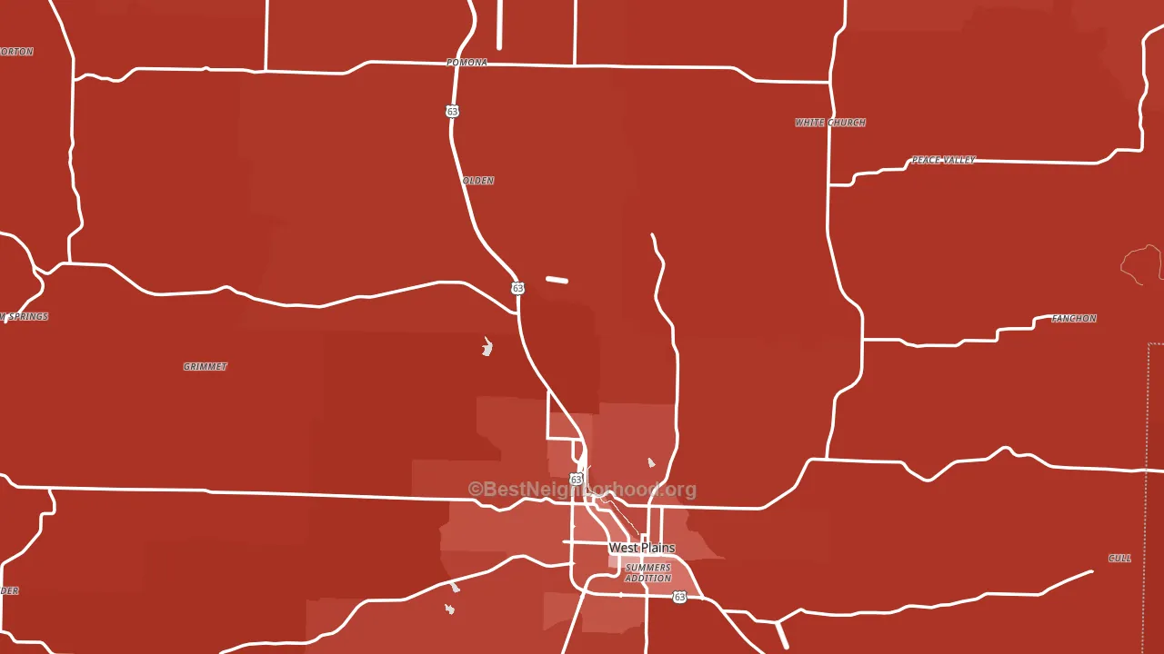 Howell County, MO block-group political-lean map