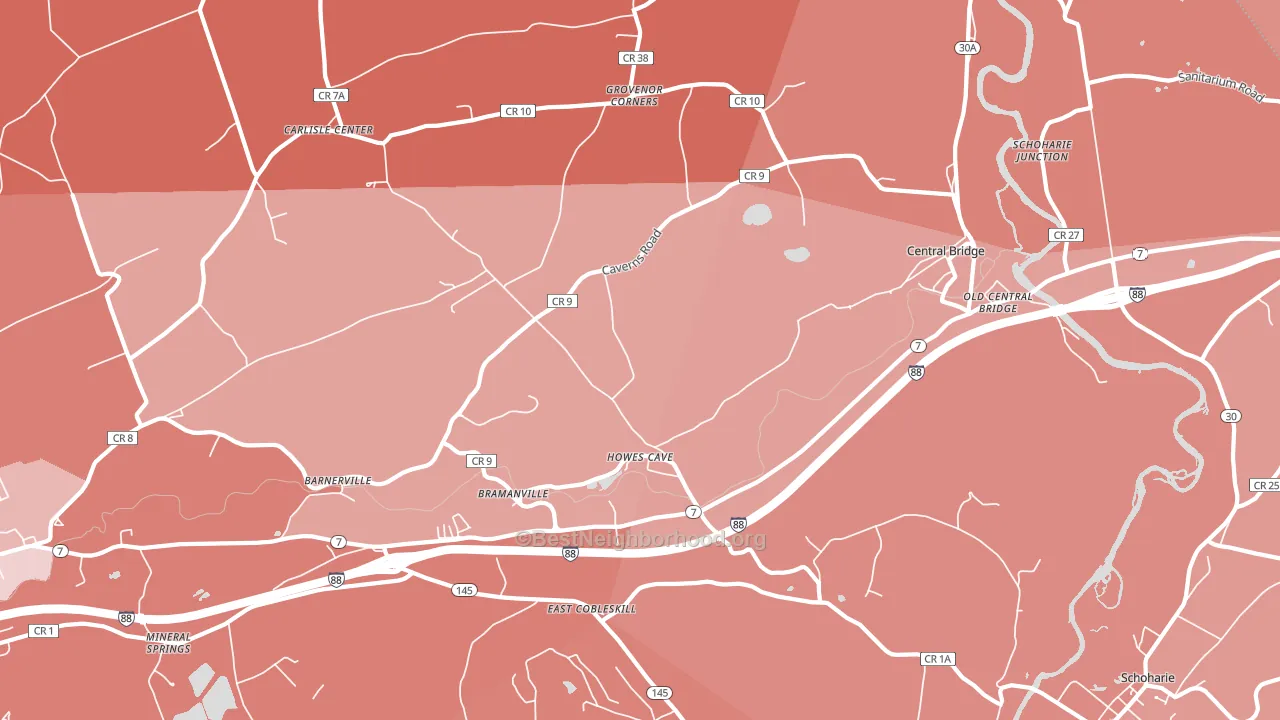 Howes Cave, NY block-group political-lean map