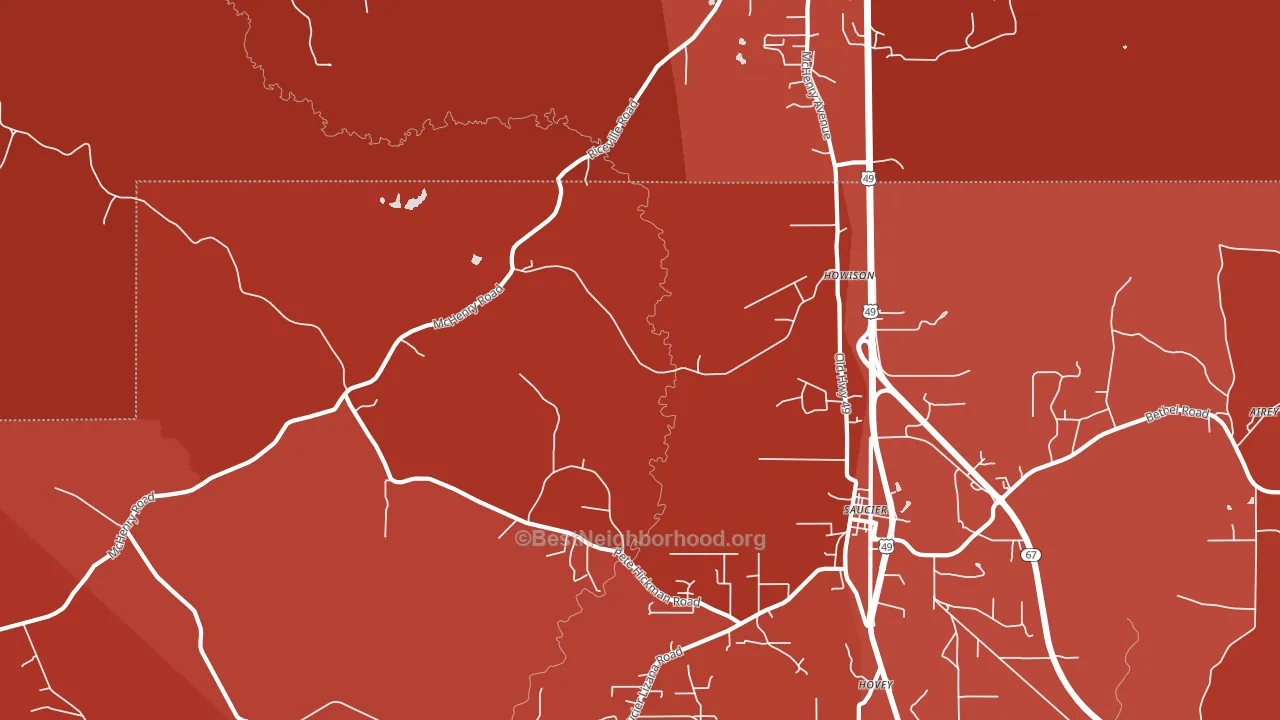 Howison, MS block-group political-lean map