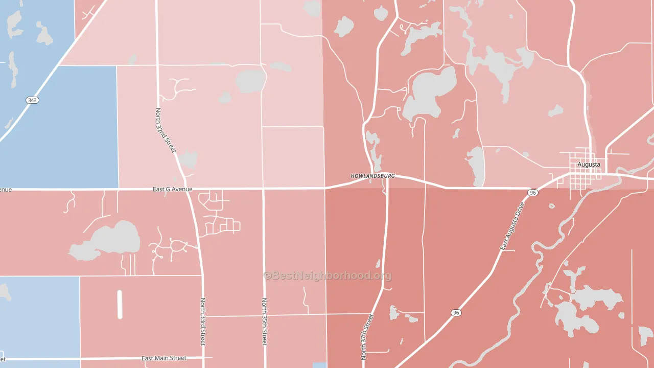 Howlandsburg, MI block-group political-lean map
