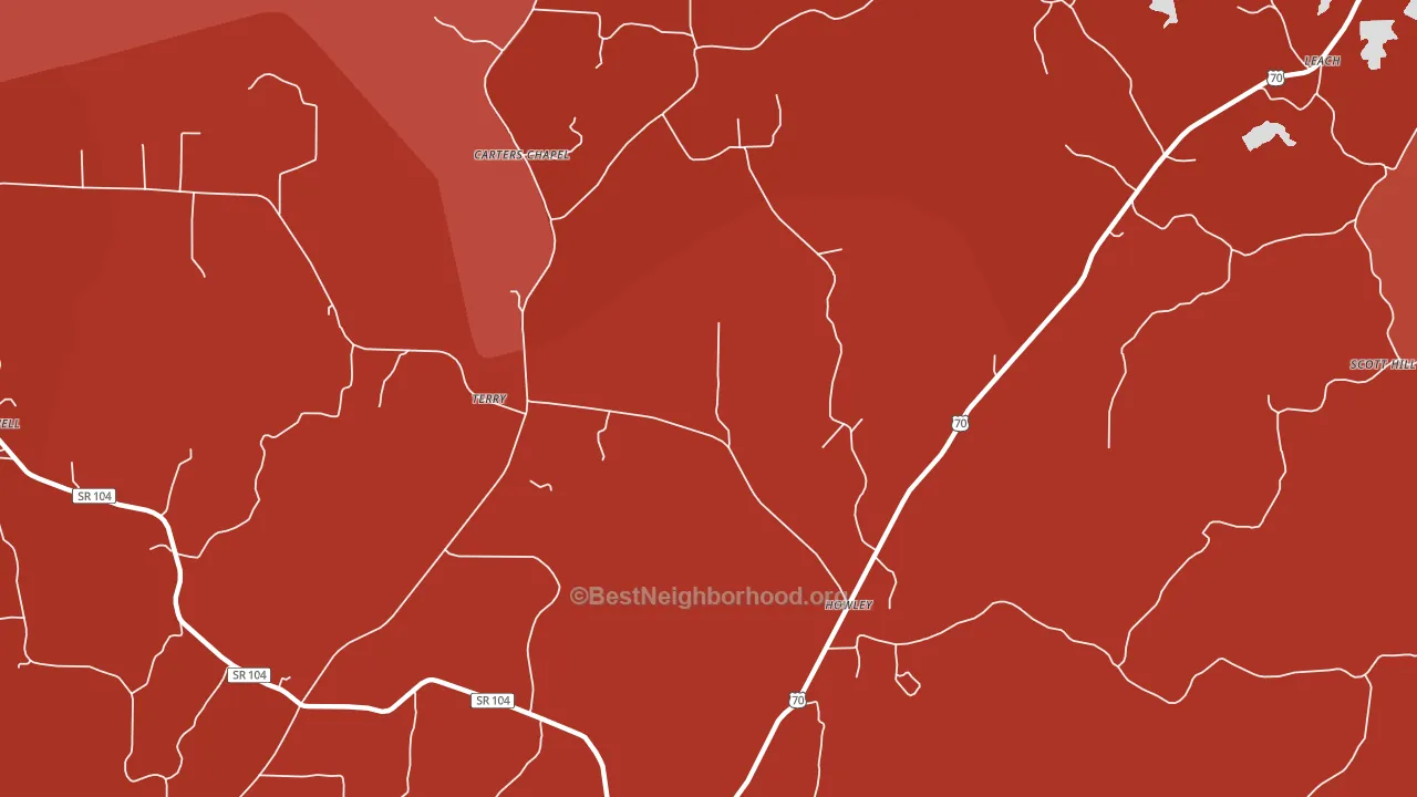 Howley, TN block-group political-lean map