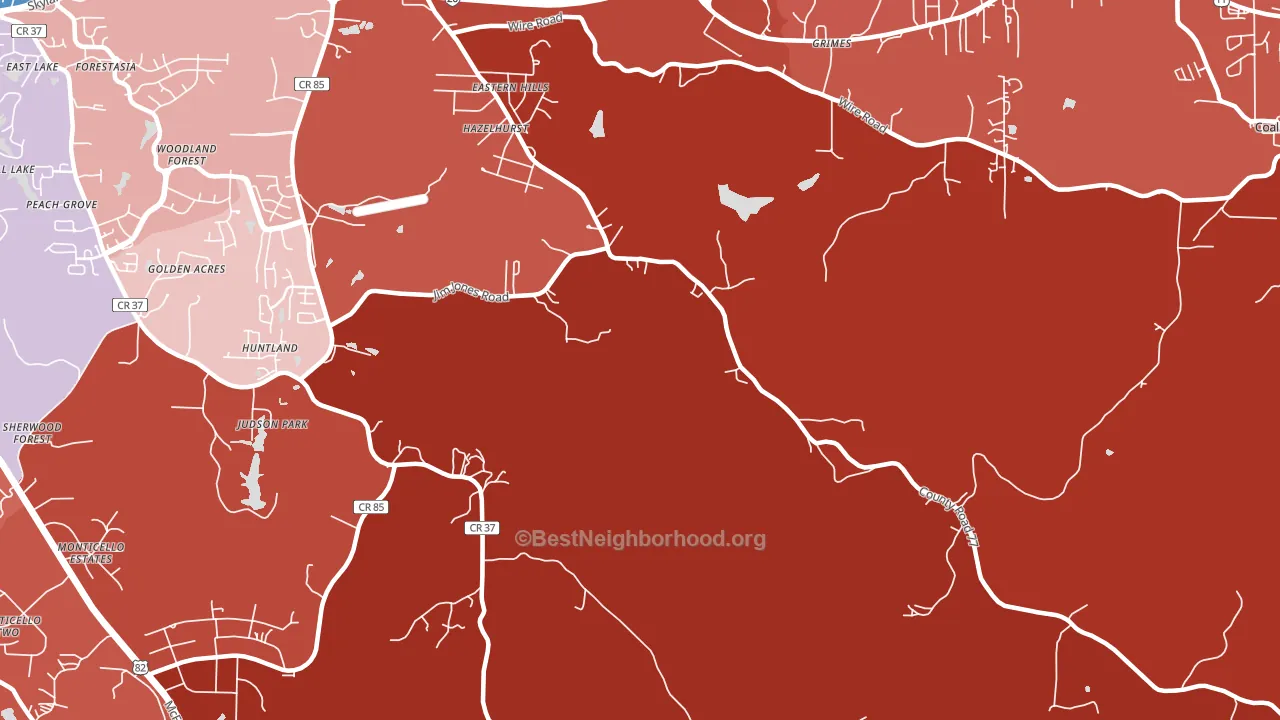 Howton, AL block-group political-lean map