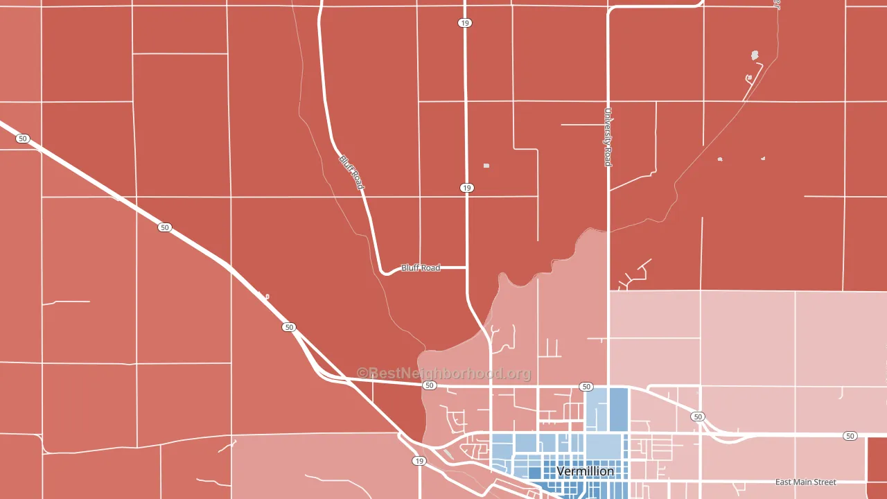 Hub City, SD block-group political-lean map