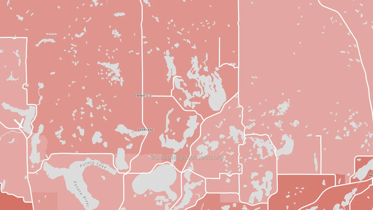 Hubbard County, MN block-group political-lean map