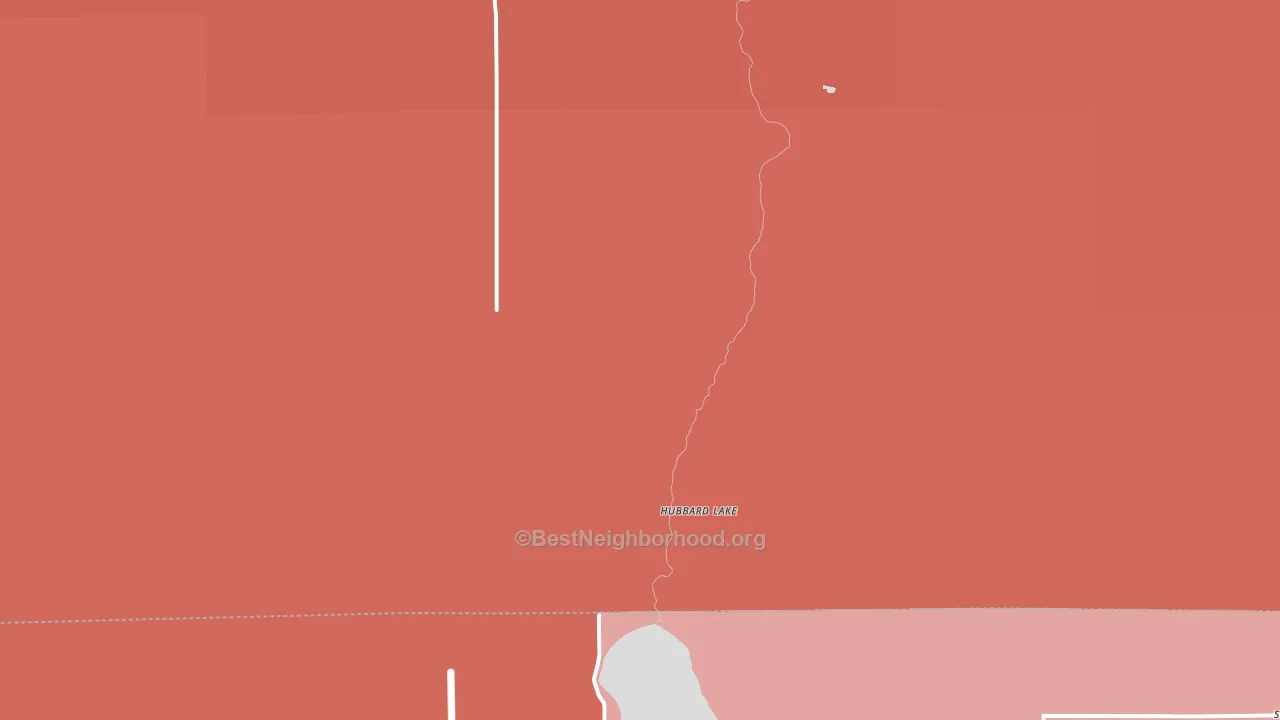 Hubbard Lake, MI block-group political-lean map