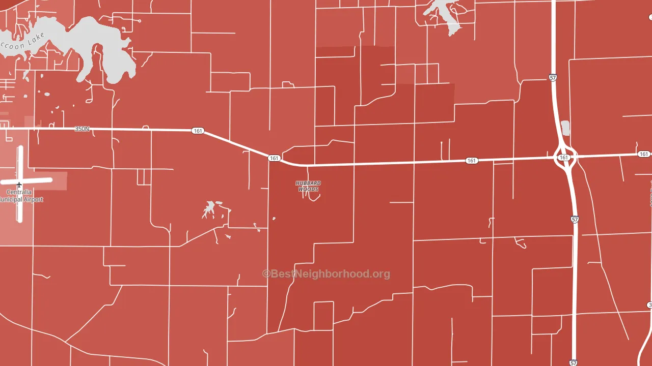 Hubbard Woods, IL block-group political-lean map