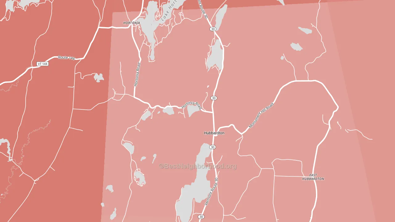 Hubbardton, VT block-group political-lean map