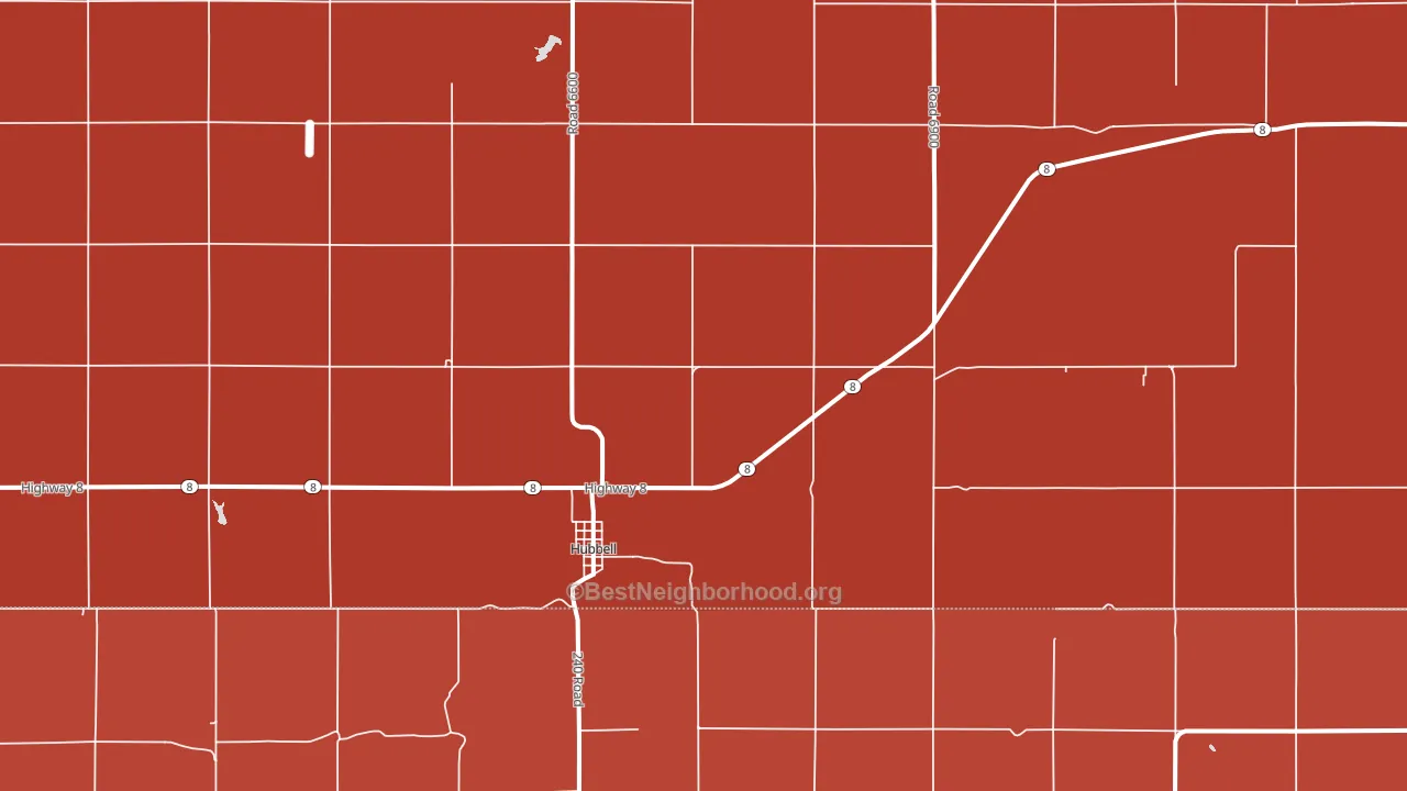 Hubbell, NE block-group political-lean map