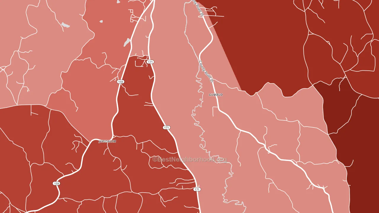 Hubbertville, AL block-group political-lean map