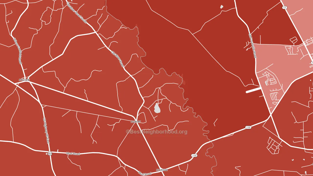 Hubert, GA block-group political-lean map