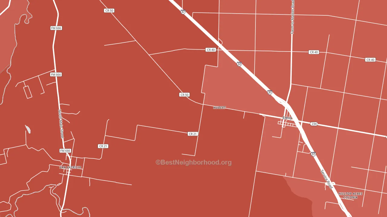 Hubert, TX block-group political-lean map