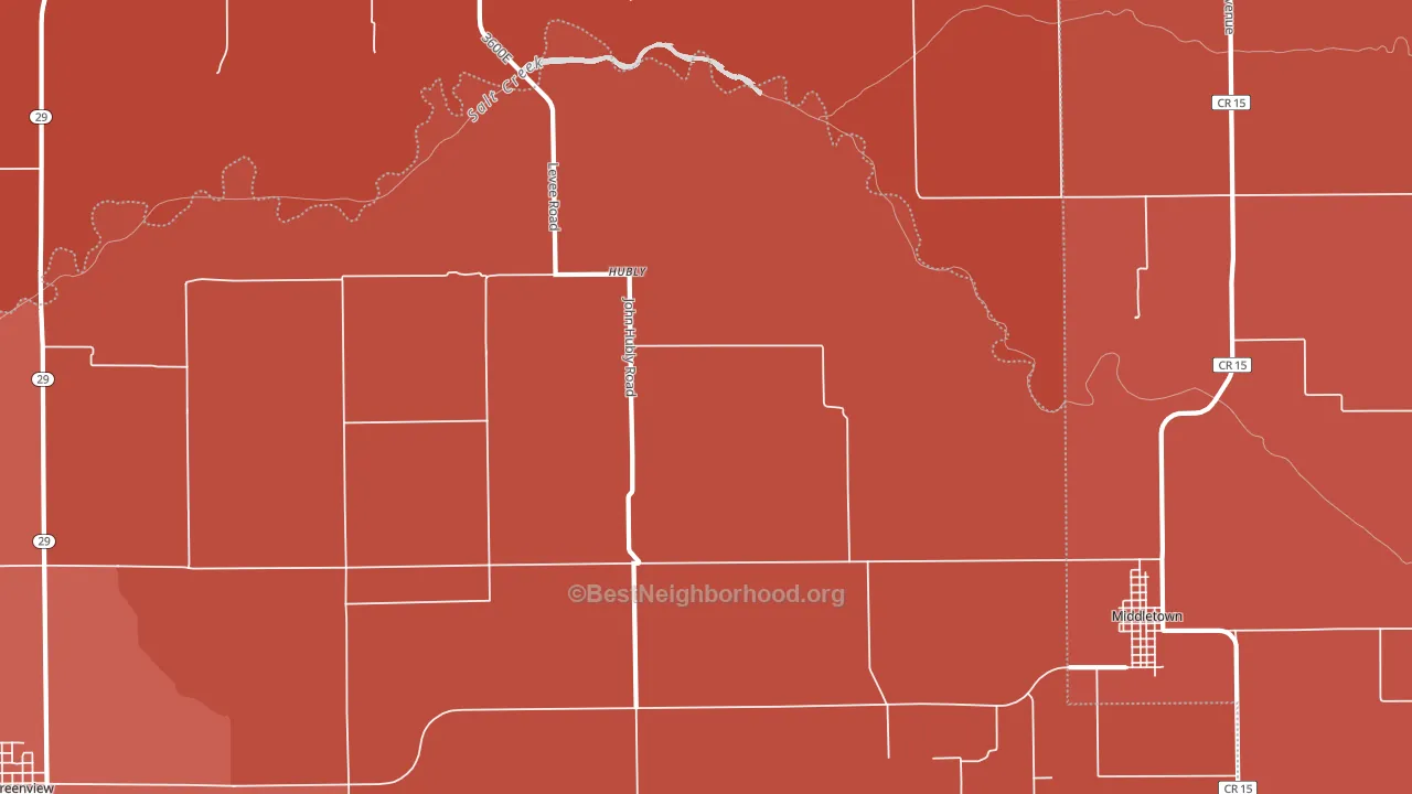 Hubly, IL block-group political-lean map