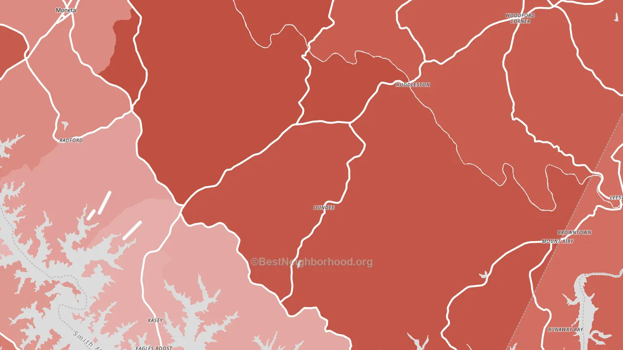 Huddleston, VA block-group political-lean map