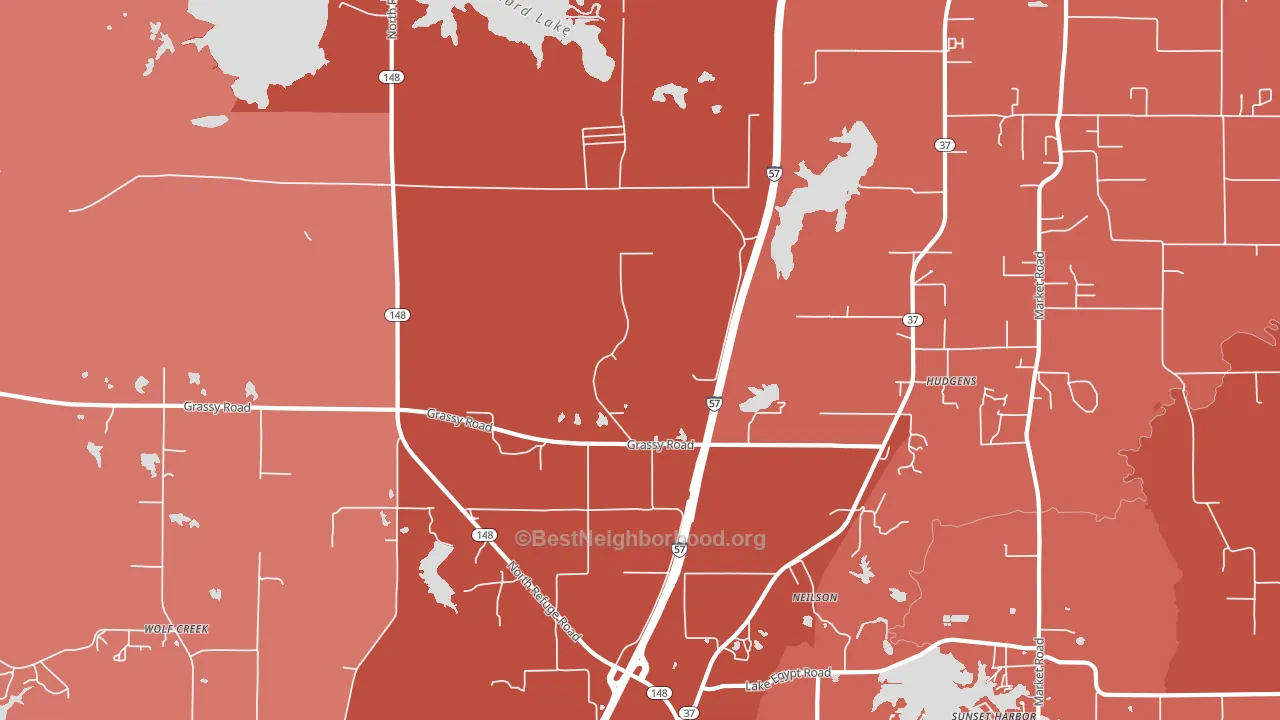 Hudgens, IL block-group political-lean map