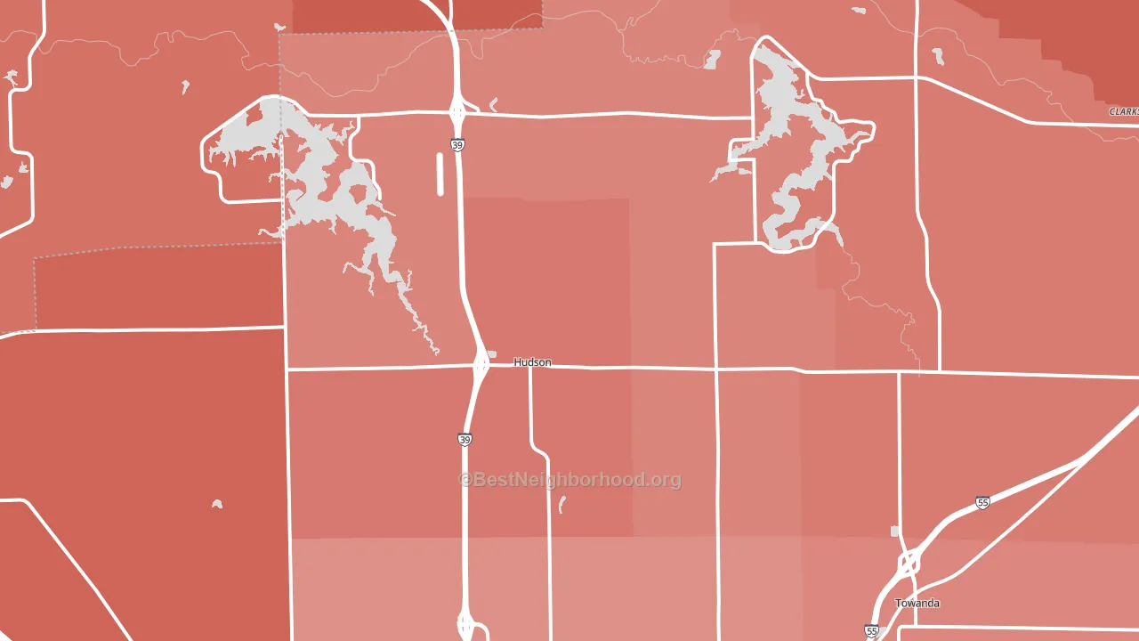 Hudson, IL block-group political-lean map