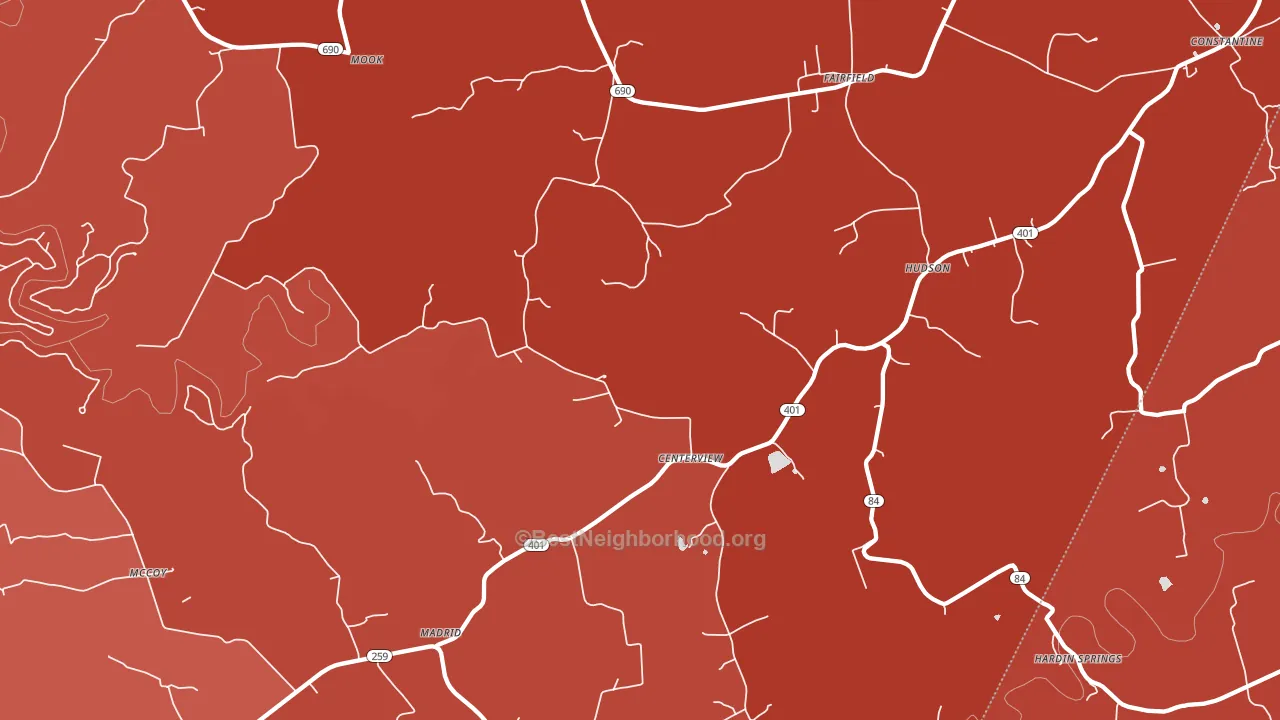 Hudson, KY block-group political-lean map